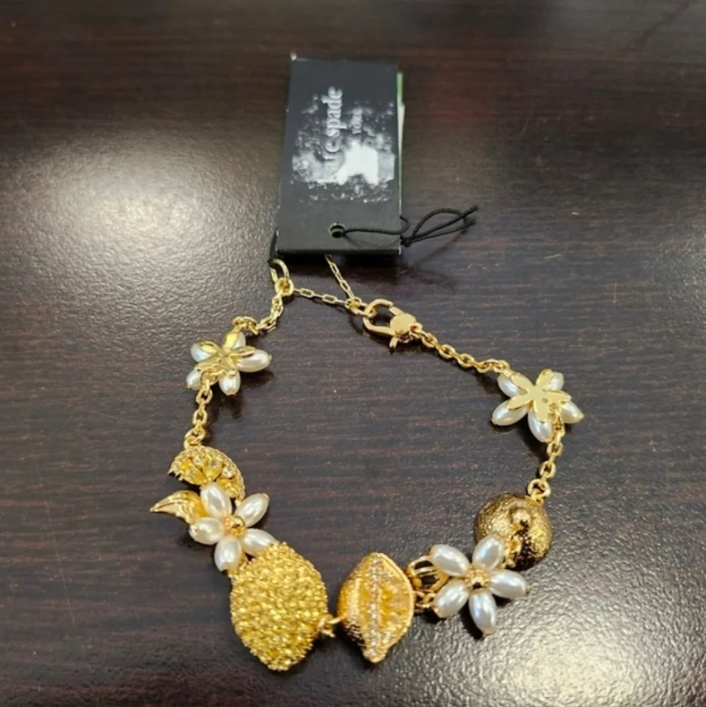 NWT Kate Spade Gold Fresh Squeeze Scatter Line Bracelet - Picture 5 of 7